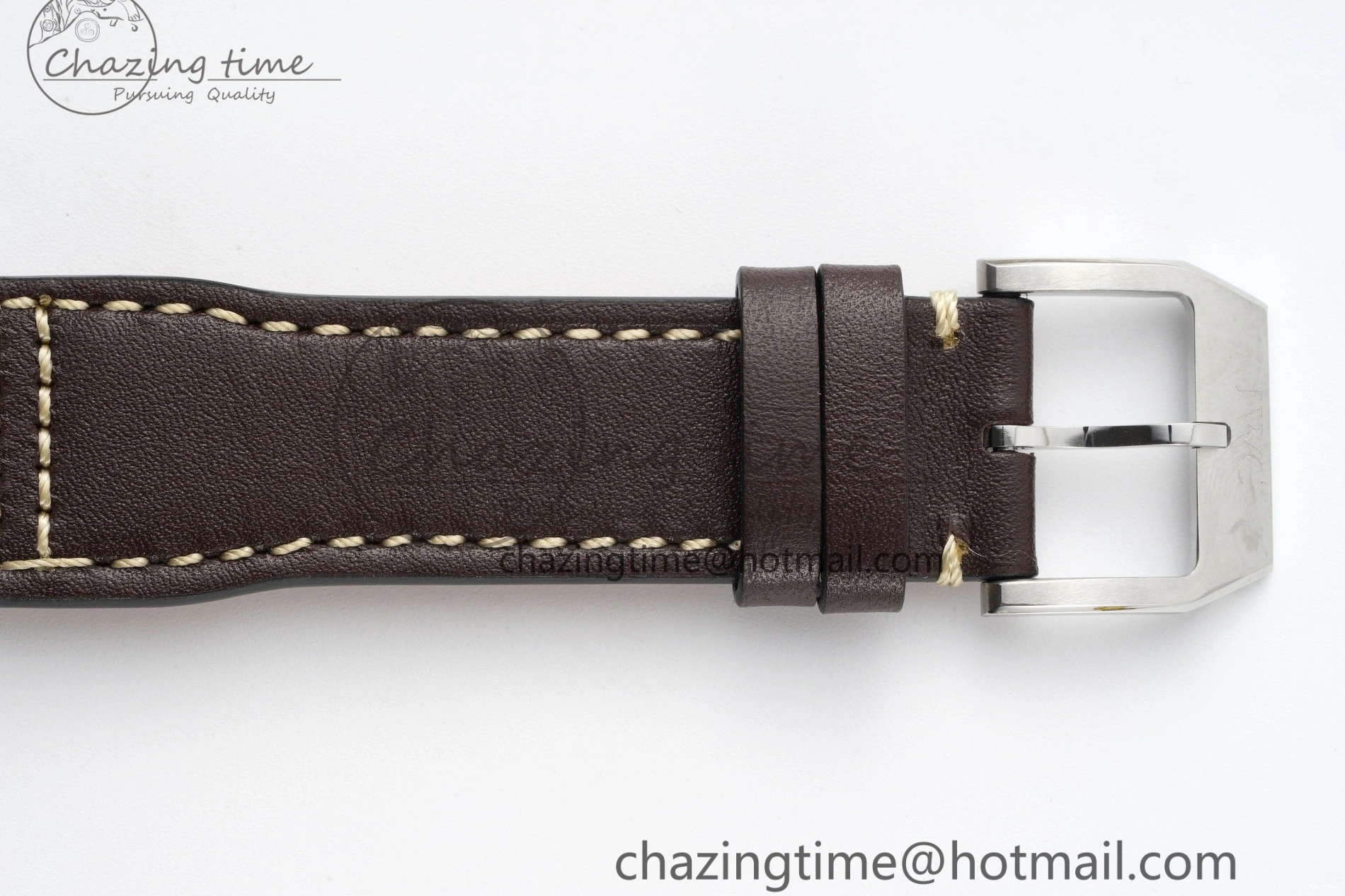 MIROTIME 0407 Pilot Chrono SS AZF 1:1 Best Edition Blue Dial on Brown Leather Strap A TimelessDesign 7060